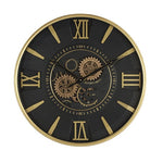 Countryfield Radar wandklok  rond "Devon" Zwart/goud metaal Ø 60 cm